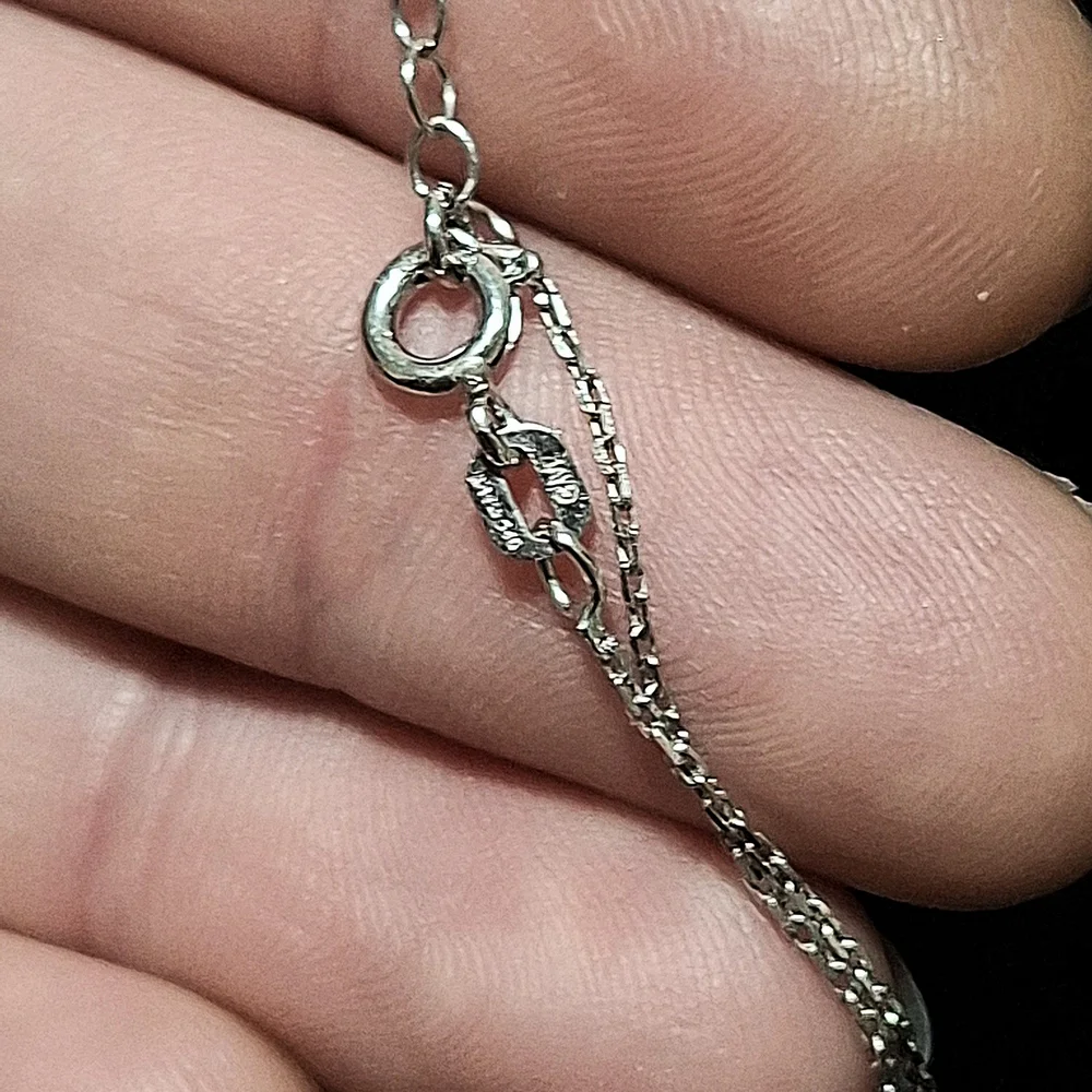 🐈Vintage 925 Sterling Silver Cubic Zirconia CZ Kitty Cat Necklace